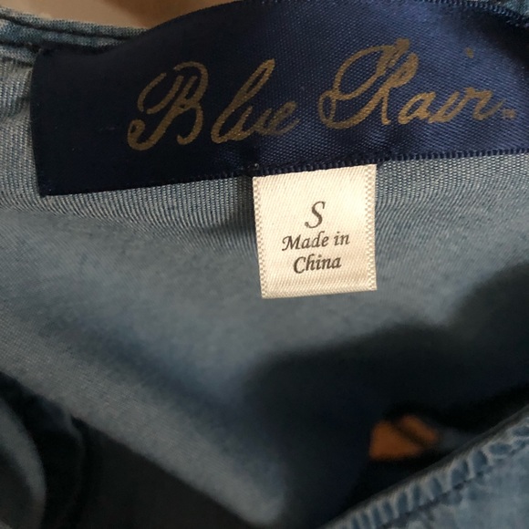 🍁Francesca’s “Tia”Chambray Tie-Front Top  Size S - Picture 5 of 8